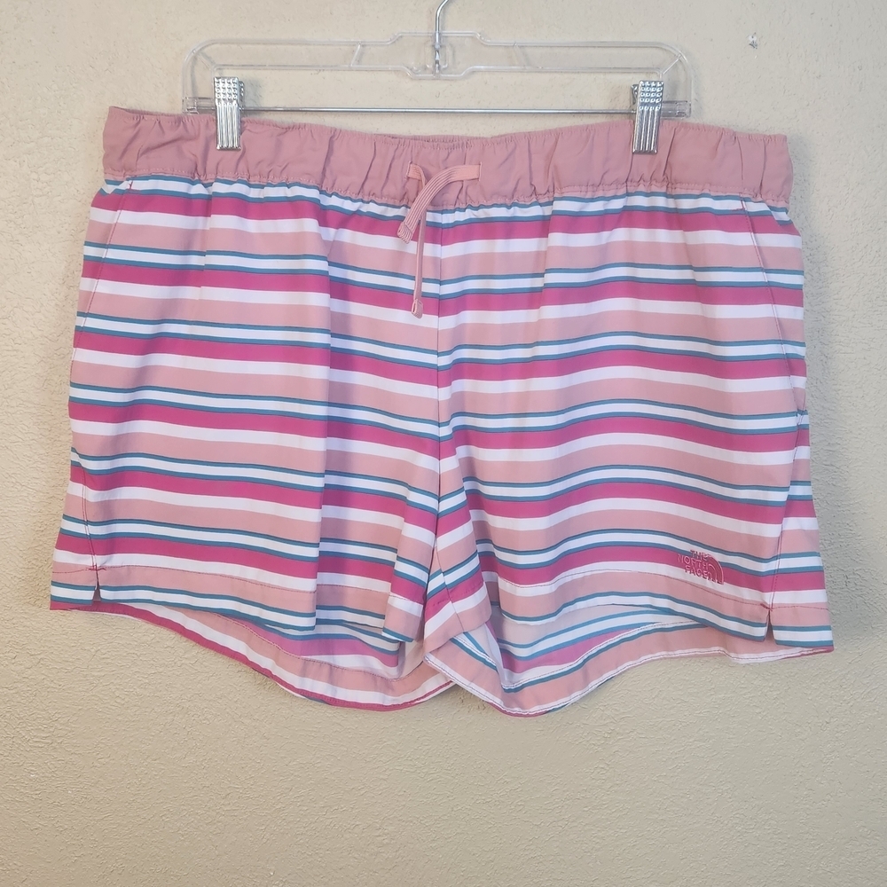 The North Face Striped Muted Pink and Blue Shorts XL (8024)